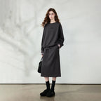 Sweatshirt and Midi Skirt Set