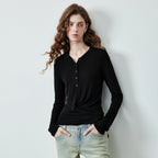 V-Neck Long-Sleeve Henley