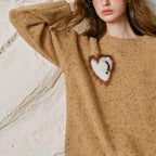 Heart-Motif Crewneck Sweater