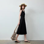 Sleeveless Gathered-Waist Midi Dress