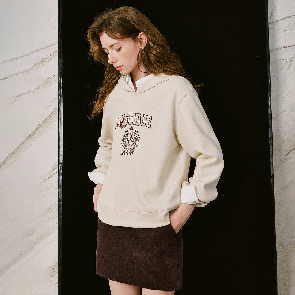 Crest-Motif Relaxed Sweatshirt