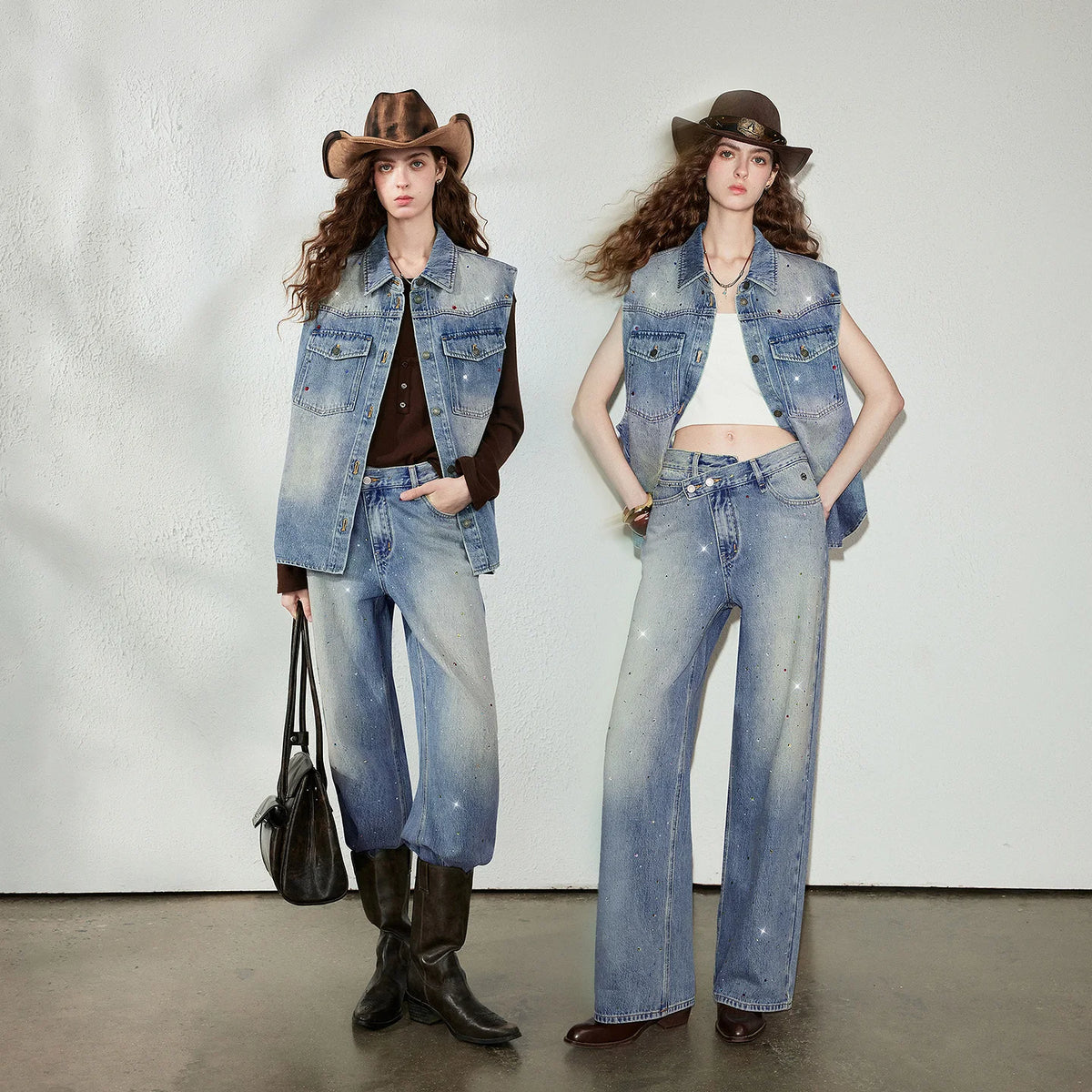 Longline Button-Front Denim Vest