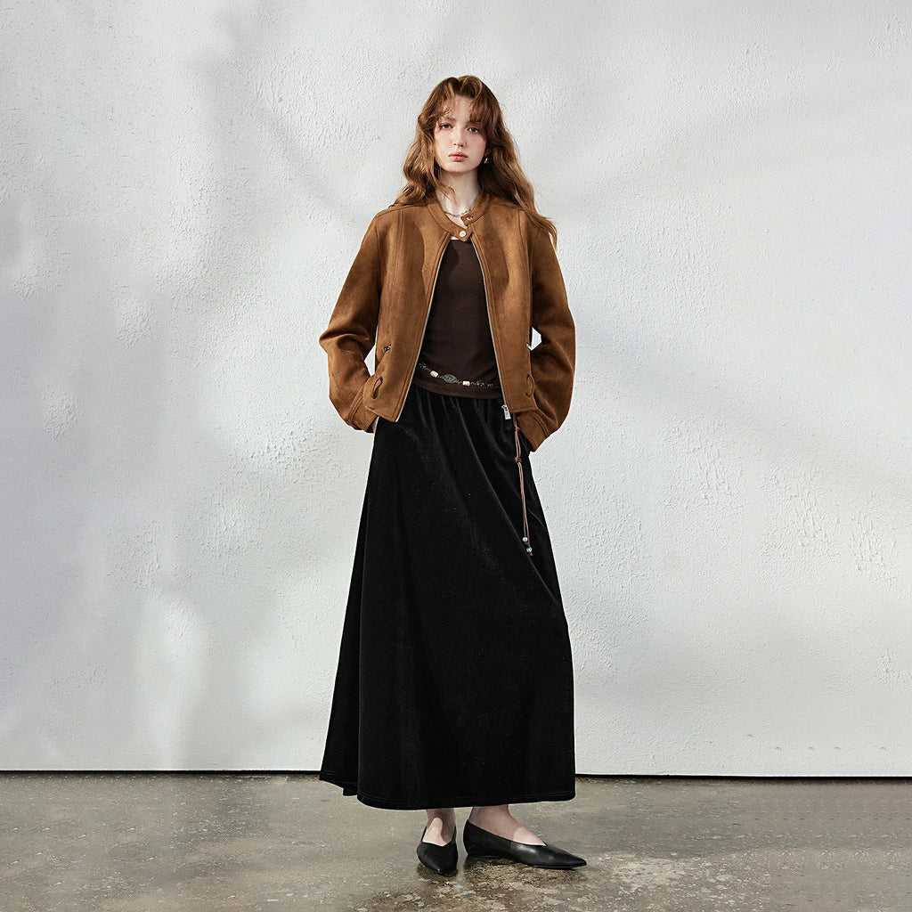 Side-Slit Long Skirt