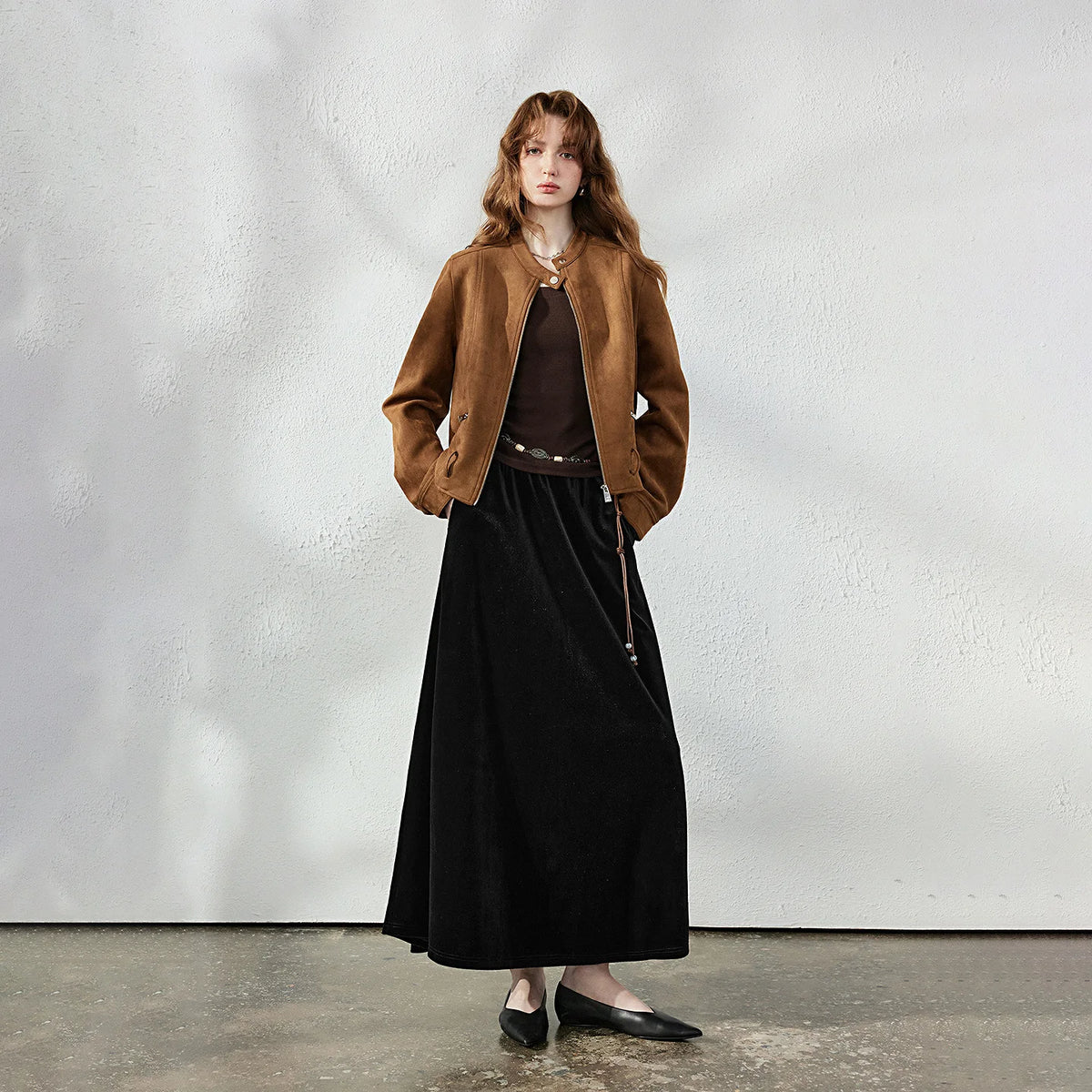 Side-Slit Long Skirt