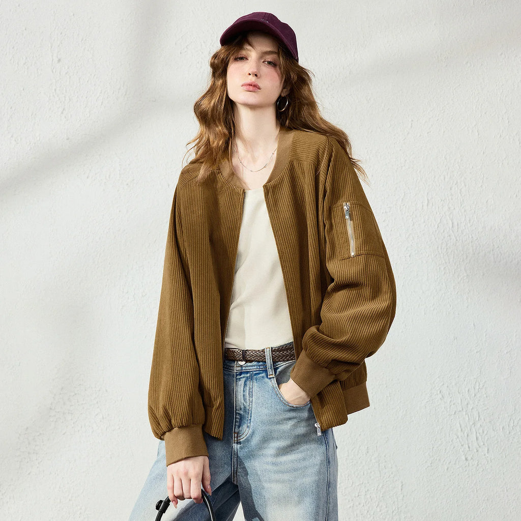 Zip-Pocket Bomber Jacket