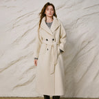 Double-Breasted Belted Long Coat