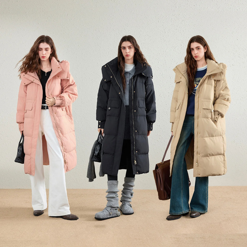 Flap-Pocket Longline Puffer Coat