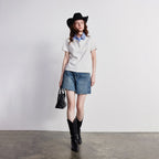 Layered-Collar Short-Sleeve Polo