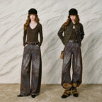 Paisley Wide-Leg Pants