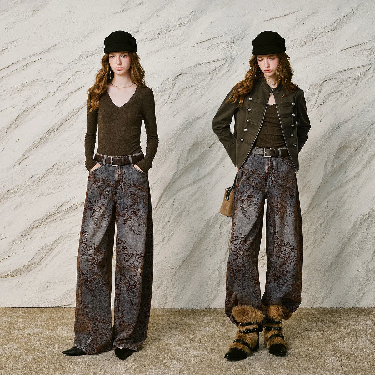 Paisley Wide-Leg Pants