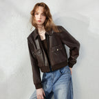Pocket-Detail Cropped Bomber Jacket