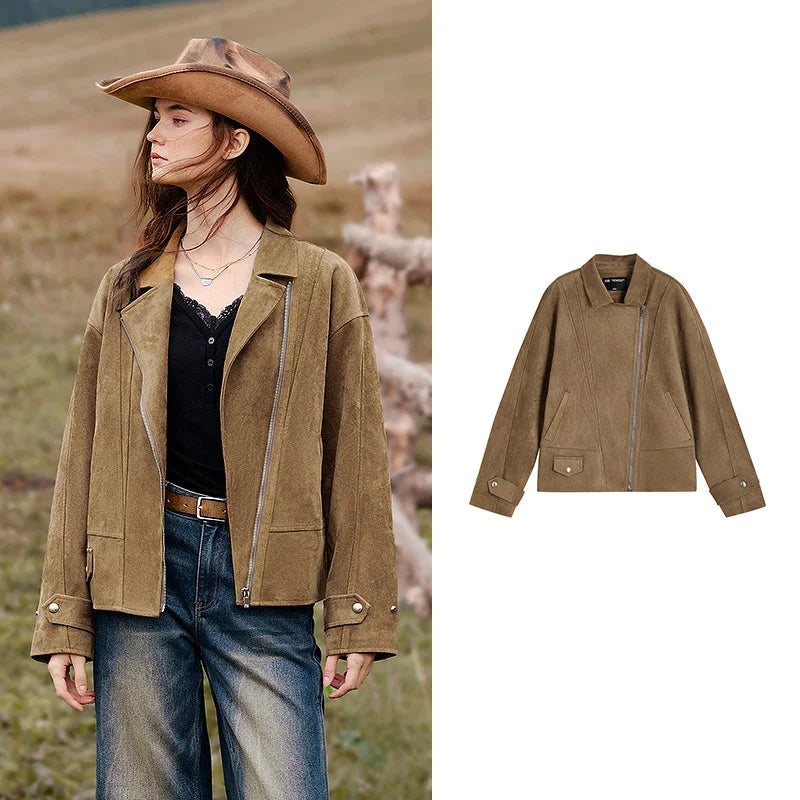 Topstitched Zip-Front Jacket