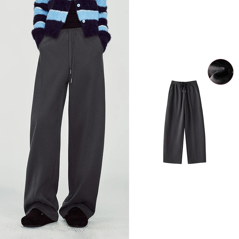 Seam-Detail Wide-Leg Sweatpants