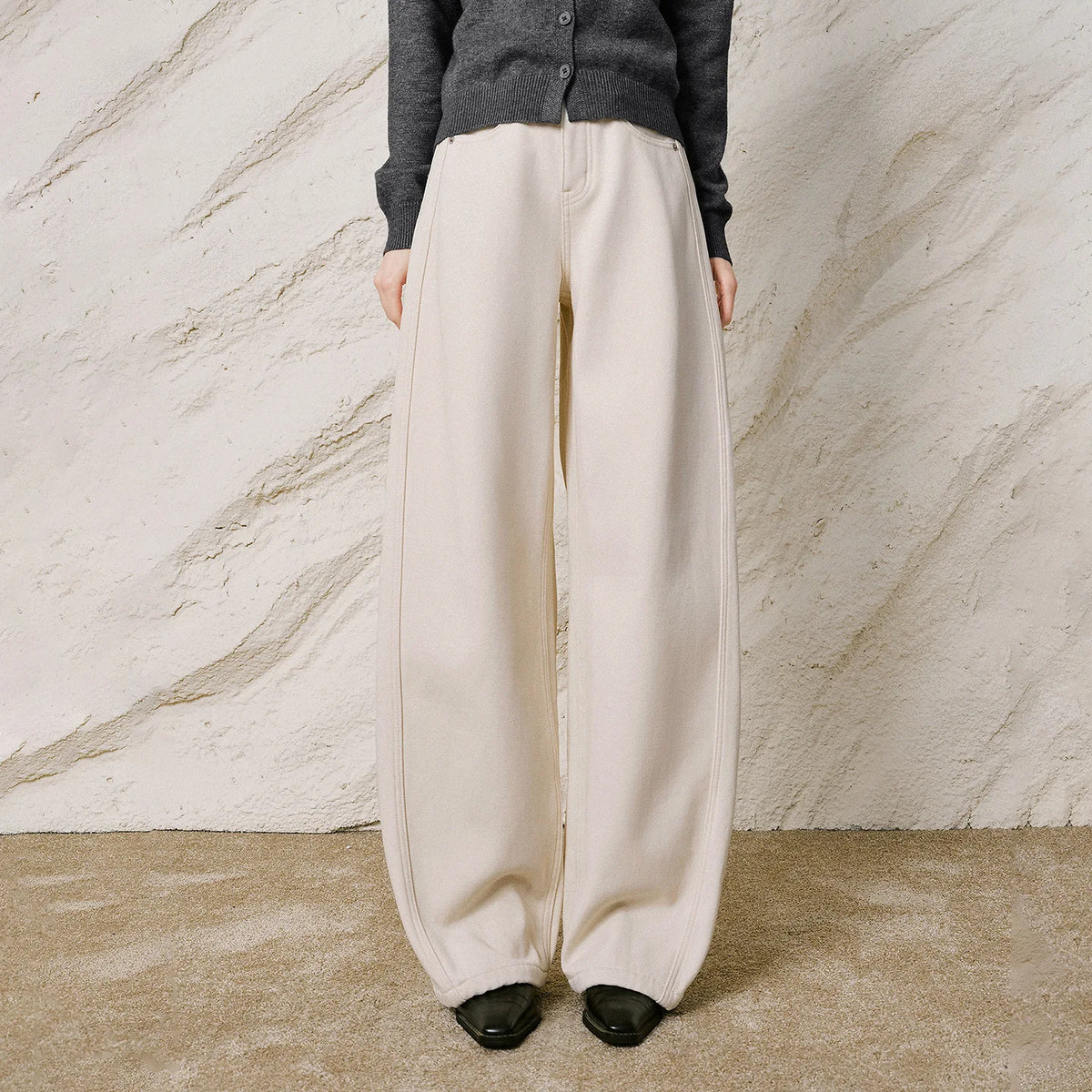 Seamed Balloon-Leg Pants