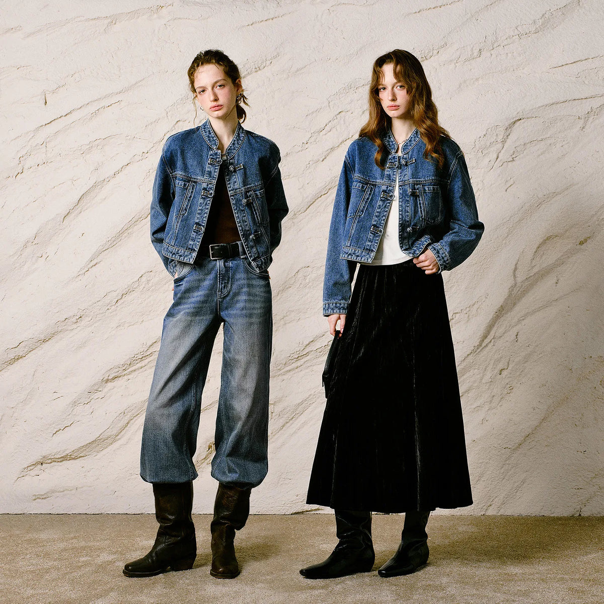 Toggle-Fastened Denim Jacket
