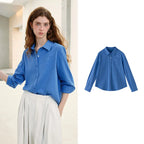 Relaxed Long-Sleeve Button-Up Shirt
