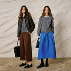 Contrast-Trim Textured Cardigan