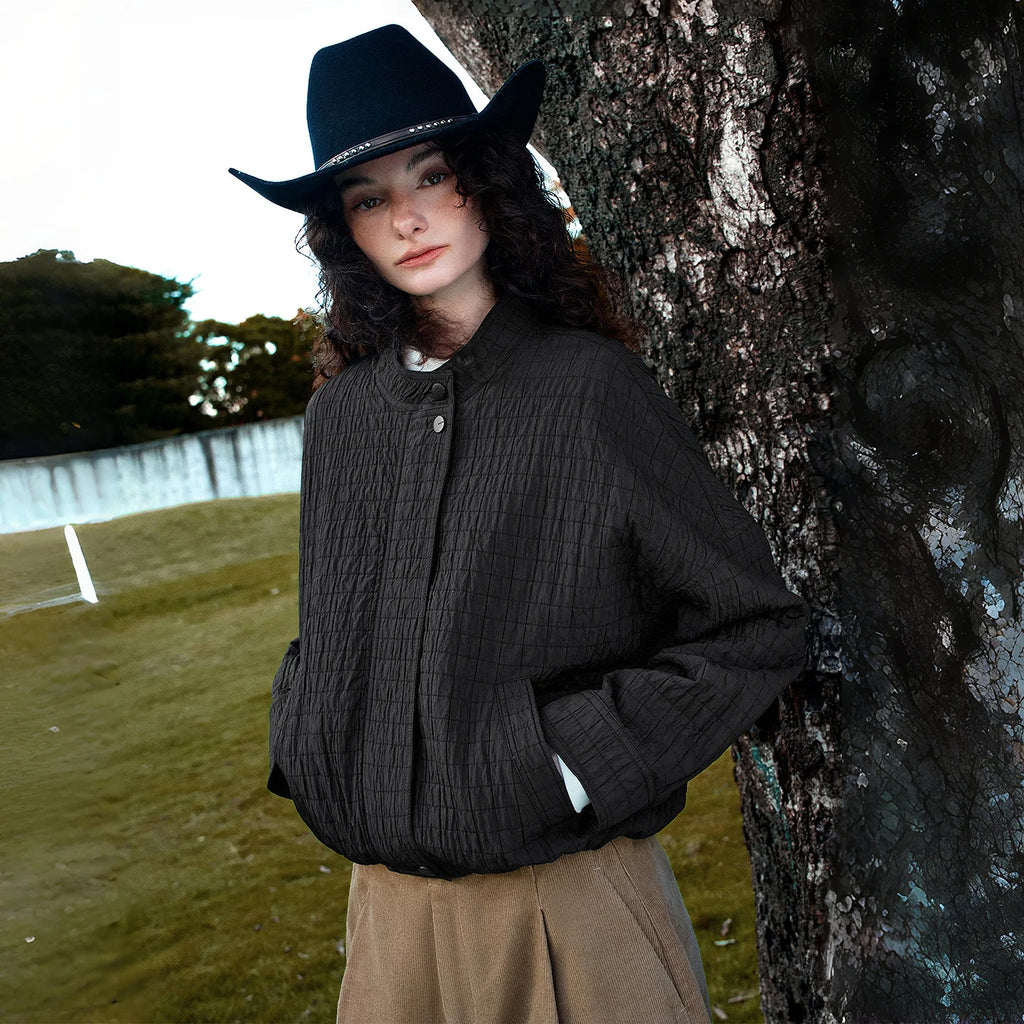 Quilted Stand-Collar Jacket