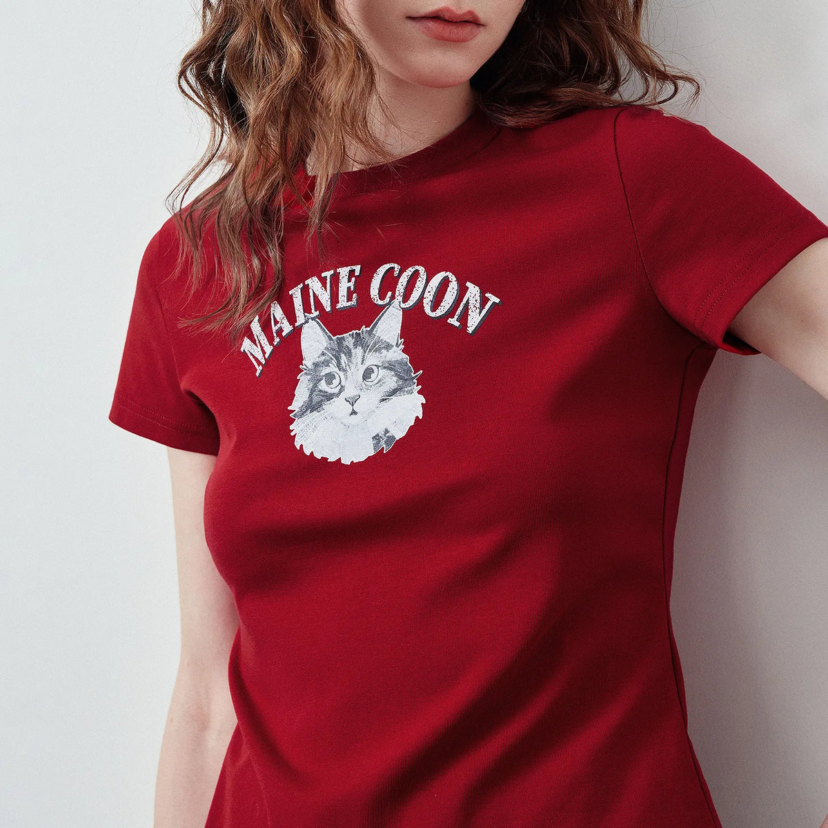 Cat Graphic Crewneck Tee