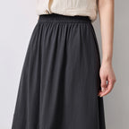 Gathered-Waist Midi Skirt