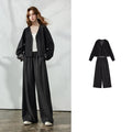 Lace-Cuff Jacket and Pants Set