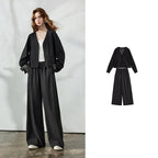 Lace-Cuff Jacket and Pants Set