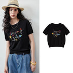 Floral Slogan Knit Tee
