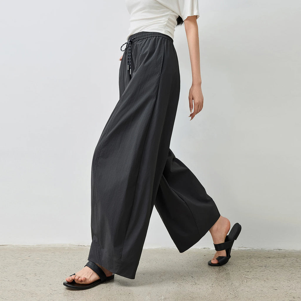 Drawstring Wide-Leg Pants