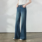 Flared Dark-Wash Jeans