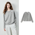 Layered-Look Tie-Neck Sweatshirt