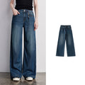 Washed Wide-Leg Jeans