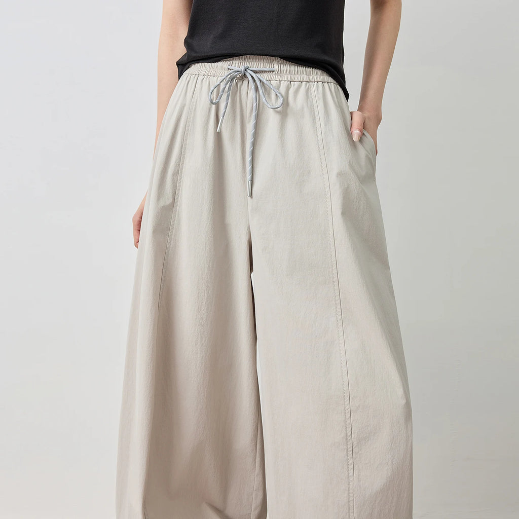 Drawstring Wide-Leg Pants
