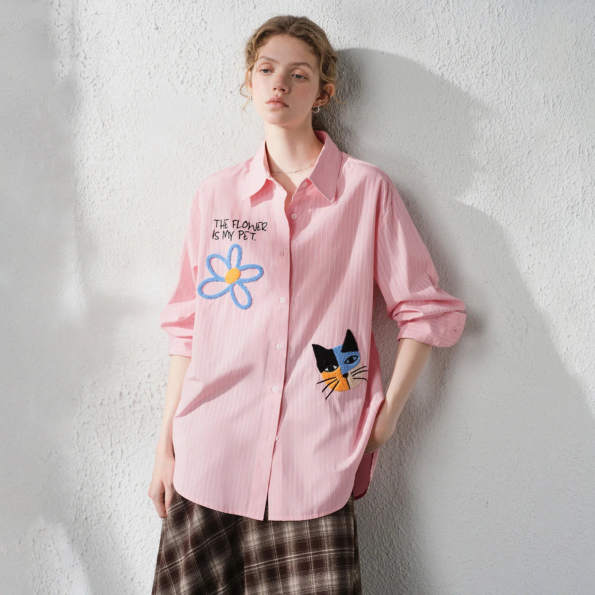 Graphic Long-Sleeve Button-Up Shirt