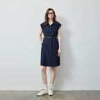 Collared Sleeveless Shirt Dress