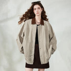 Motif-Trim Contrast-Collar Jacket