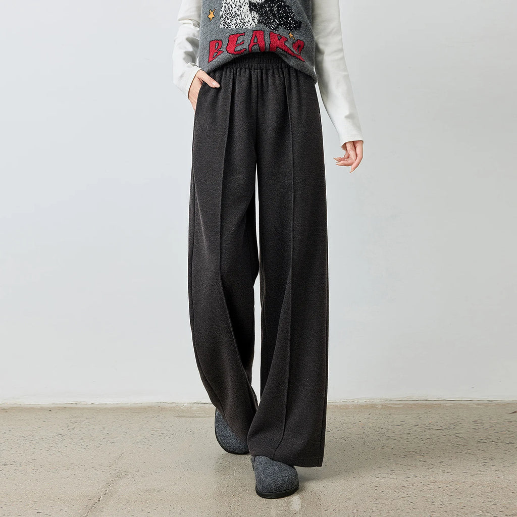 Draped Wide-Leg Pants