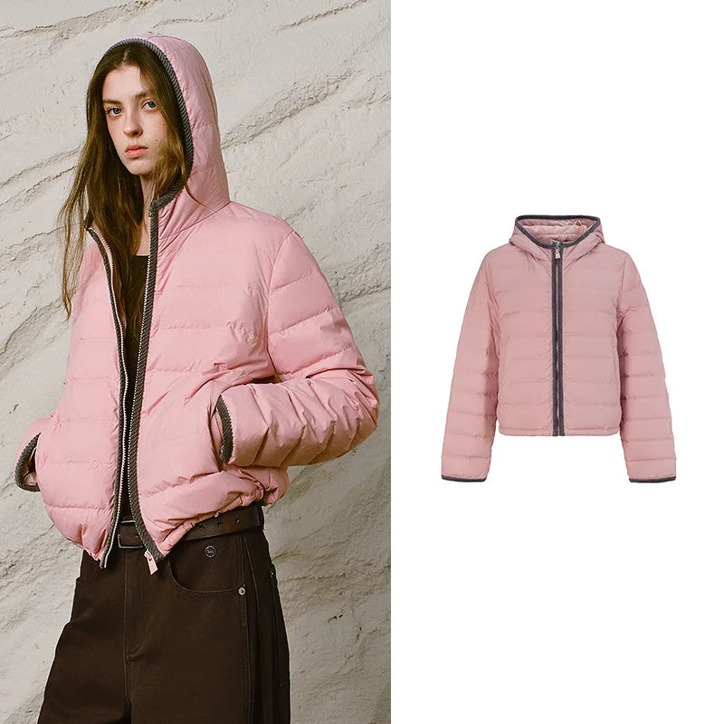 Quilted Hooded Zip Jacket
