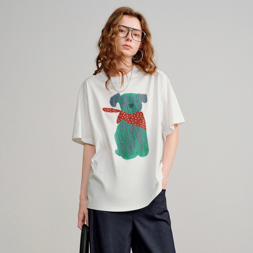 Animal-Graphic Relaxed Crewneck Tee