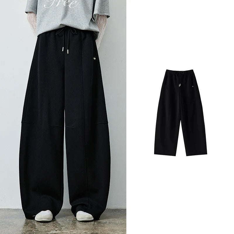 Drawstring Curved-Leg Pants