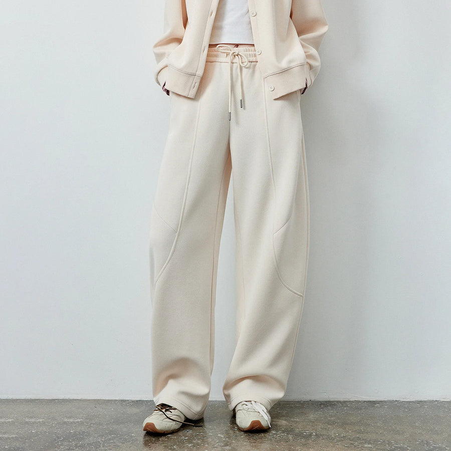 Drawstring Curved-Leg Pants