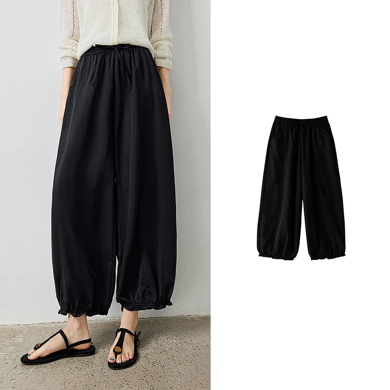 Gathered-Hem Balloon Pants