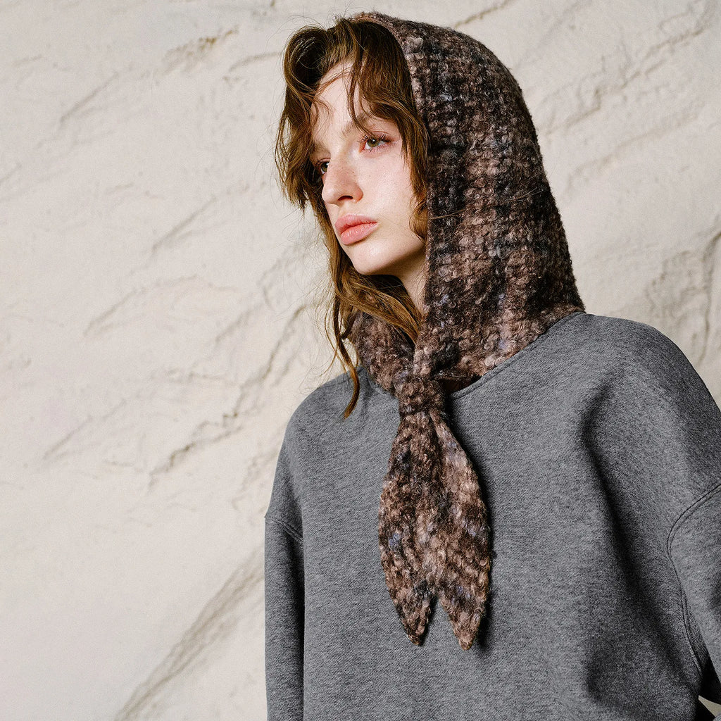 Layered-Look Tie-Hood Sweatshirt