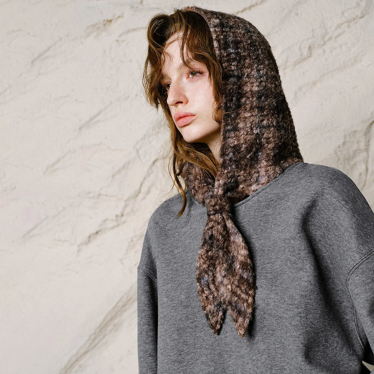 Layered-Look Tie-Hood Sweatshirt