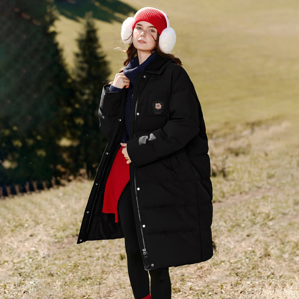 Long Quilted Collared Coat