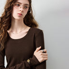 Scoop-Neck Long-Sleeve Tee