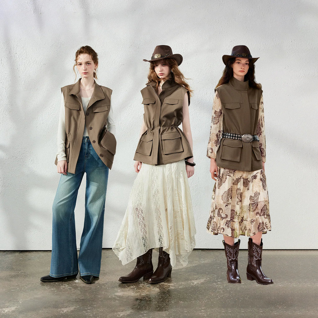Drawstring Utility Waistcoat