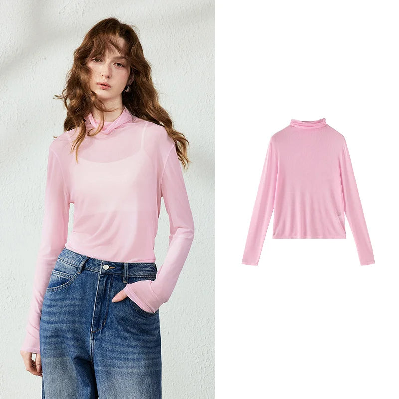 Long-Sleeve Turtleneck Top