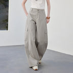 Cargo-Pocket Curved-Leg Pants