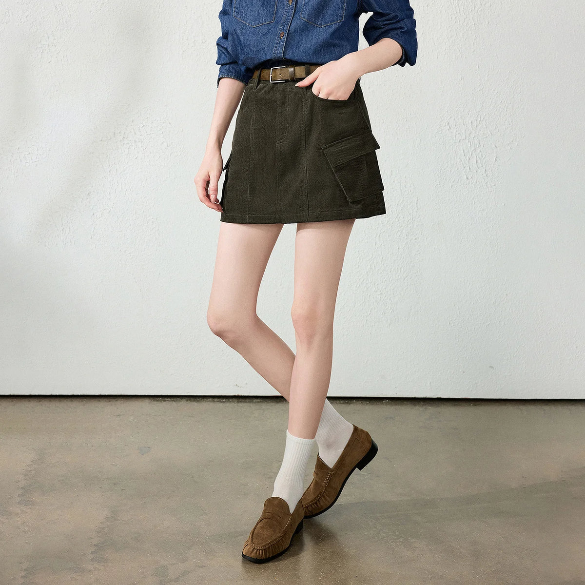 Cargo-Pocket Mini Skirt