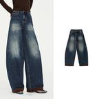 Paneled Barrel-Leg Jeans